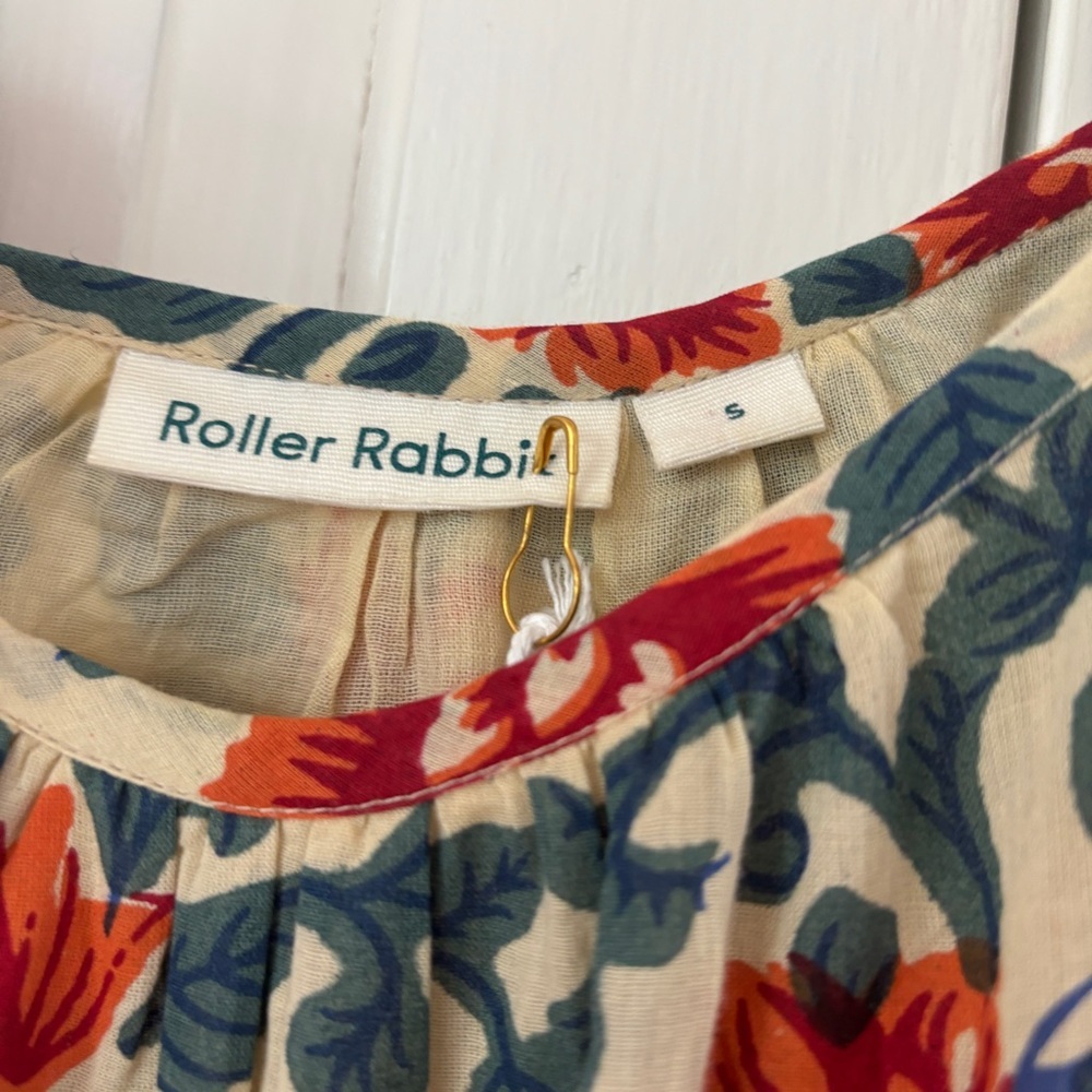 ROLLER RABBIT Rosetone Polka Dot Floral Tiered DAKOTA Maxi Dress NEW Size Small - Picture 11 of 16